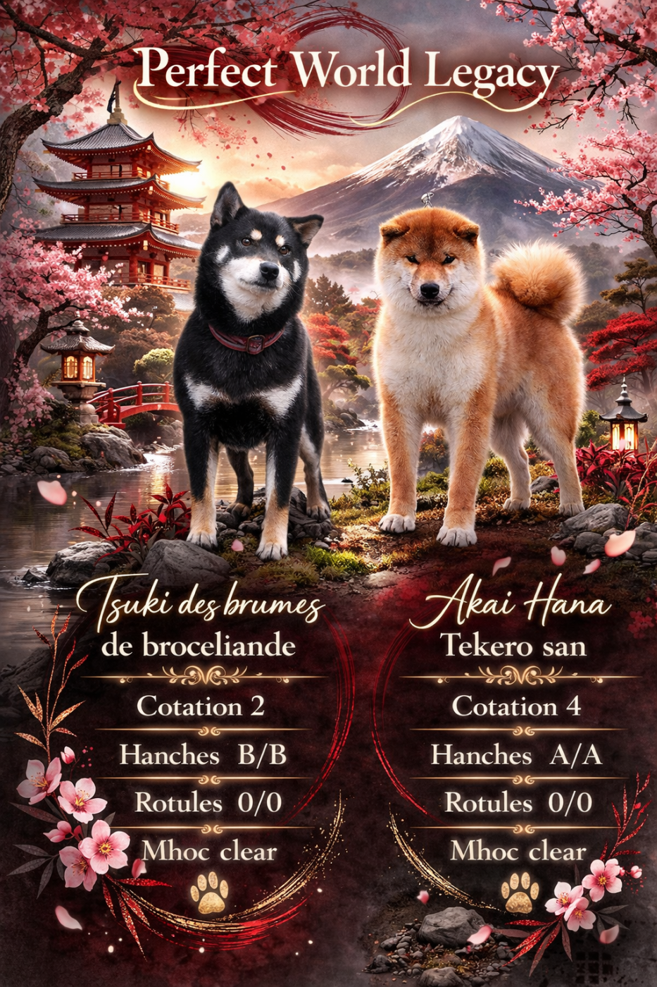 Gestation confirmée pour Tsuki qui attend au moins 4 chiots